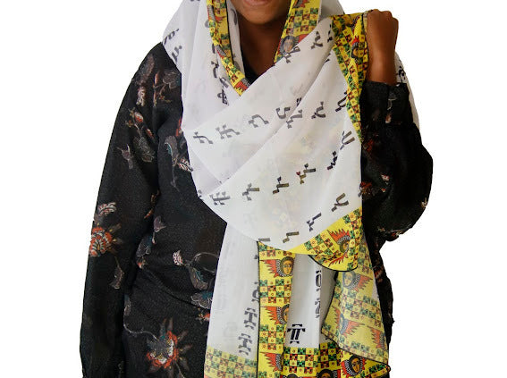 Ethiopian (Amharic) Alphabet Design Scarf