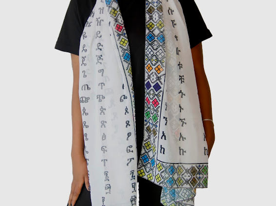 Ethiopia (Amharic) Alphabet Design Scarf