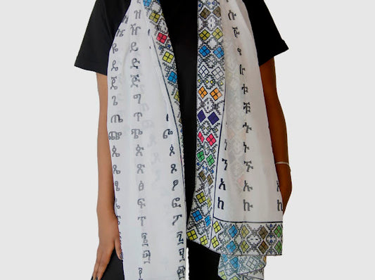 Ethiopia (Amharic) Alphabet Design Scarf
